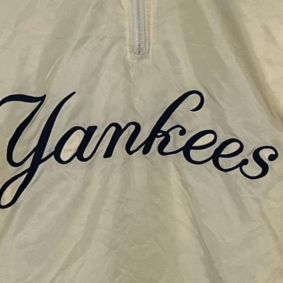 VTG New York Yankees White Starter Genuine 1/4 Zip Pullover Jacket Medium (E) - Picture 3 of 15